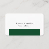 Gewoon Elegant Forest Green White-minimalistisch d Visitekaartje (Voorkant)