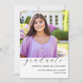 Gewoon Elegant Foto Homeschool Afstuderen Kaart (Voorkant)