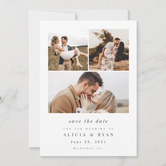 Gewoon Elegant foto reinigen Save The Date (Voorkant)