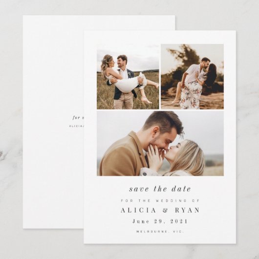 Gewoon Elegant foto reinigen Save The Date (Voorkant / Achterkant)