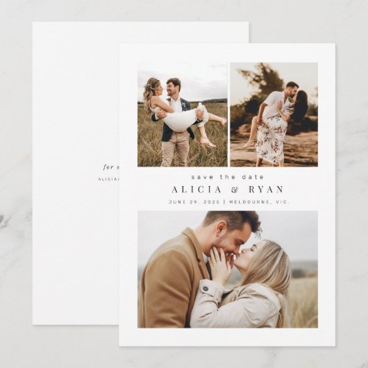 Gewoon Elegant foto reinigen Save The Date (Voorkant / Achterkant)