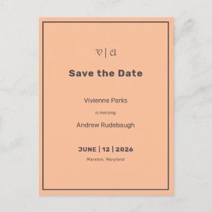 Gewoon Elegant Fuzzy Peach Save the Date Briefkaart