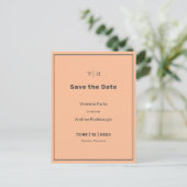 Gewoon Elegant Fuzzy Peach Save the Date Briefkaart (Staand voorkant)