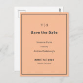 Gewoon Elegant Fuzzy Peach Save the Date Briefkaart (Voorkant / Achterkant)