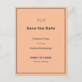 Gewoon Elegant Fuzzy Peach Save the Date Briefkaart (Voorkant)
