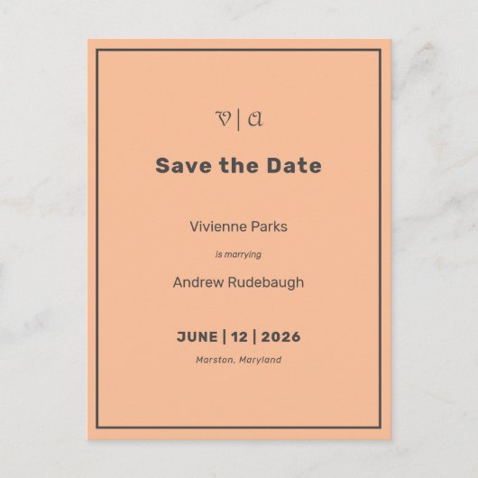 Gewoon Elegant Fuzzy Peach Save the Date Briefkaart (Voorkant)