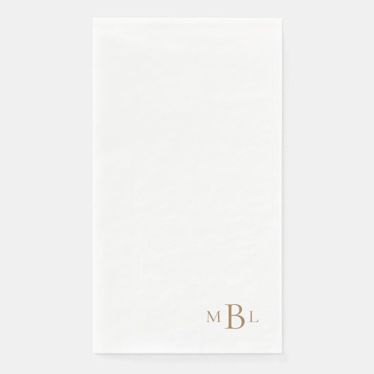 Gewoon Elegant Gold Monogram II Servet (Voorkant)
