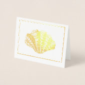 Gewoon Elegant Gold of Silver Seashell Ornament Folie Kaarten (Voorkant)