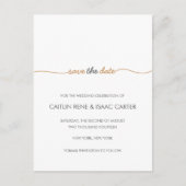 Gewoon Elegant Goud Bewaar de Datum Aankondigingskaart (Voorkant)