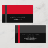 Gewoon Elegant Grey Black Red Professional Modern Visitekaartje (Voorkant / Achterkant)