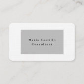 Gewoon Elegant, grijs, wit, minimalistisch design Visitekaartje (Voorkant)