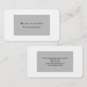 Gewoon Elegant, grijs, wit, minimalistisch design Visitekaartje (Voorkant / Achterkant)