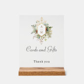 Gewoon Elegant Kerst Bloemen Monogram Acryl Bord (Voorkant)