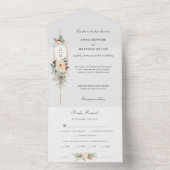 Gewoon Elegant Kerst Bloemen Monogram All In One Uitnodiging (Binnen)