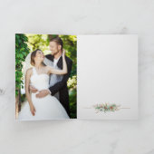 Gewoon Elegant Kerst Bloemen Monogram Bedankkaart (Binnen)