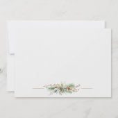 Gewoon Elegant Kerst Bloemen Monogram Bedankkaart (Achterkant)