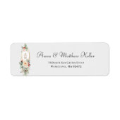 Gewoon Elegant Kerst Bloemen Monogram Etiket (Voorkant)