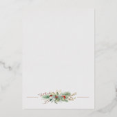 Gewoon Elegant Kerst Bloemen Monogram Folie Uitnodiging (Achterkant)
