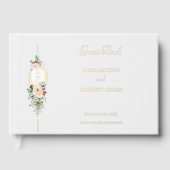 Gewoon Elegant Kerst Bloemen Monogram Gastenboek (Voorkant)