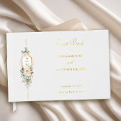 Gewoon Elegant Kerst Bloemen Monogram Gastenboek