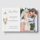 Gewoon Elegant Kerst Bloemen Monogram Gastenboek (Voorkant)