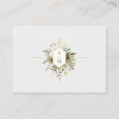 Gewoon Elegant Kerst Bloemen Monogram Informatiekaartje (Achterkant)