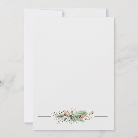 Gewoon Elegant Kerst Bloemen Monogram Kaart (Achterkant)