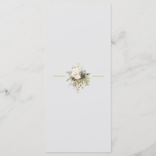 Gewoon Elegant Kerst Bloemen Monogram Menu (Achterkant)
