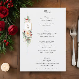 Gewoon Elegant Kerst Bloemen Monogram Menu