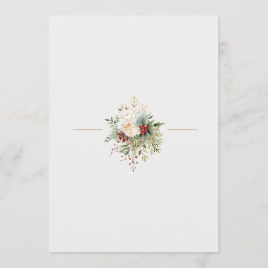 Gewoon Elegant Kerst Bloemen Monogram Menu (Achterkant)