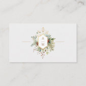 Gewoon Elegant Kerst Bloemen Monogram Plaatskaartje (Achterkant)