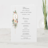 Gewoon Elegant Kerst Bloemen Monogram Programma (Voorkant)