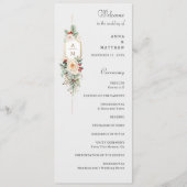 Gewoon Elegant Kerst Bloemen Monogram Programma Programmakaart (Voorkant)