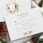 Gewoon Elegant Kerst Bloemen Monogram RSVP