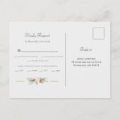 Gewoon Elegant Kerst Bloemen Monogram RSVP Briefkaart (Achterkant)