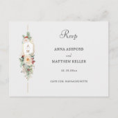 Gewoon Elegant Kerst Bloemen Monogram RSVP Briefkaart (Voorkant)