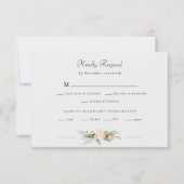 Gewoon Elegant Kerst Bloemen Monogram RSVP Kaartje (Voorkant)
