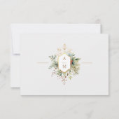 Gewoon Elegant Kerst Bloemen Monogram RSVP Kaartje (Achterkant)