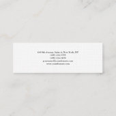 Gewoon elegant klassiek wit, minimalistisch ontwer mini visitekaartje (Achterkant)
