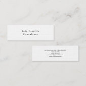 Gewoon elegant klassiek wit, minimalistisch ontwer mini visitekaartje (Voorkant / Achterkant)