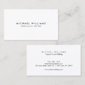 Gewoon elegant minimaal wit visitekaartje (Voorkant / Achterkant)