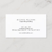 Gewoon elegant minimaal wit visitekaartje (Achterkant)