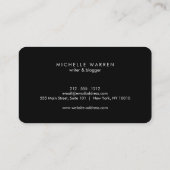 Gewoon elegant minimaal zwart visitekaartje (Achterkant)