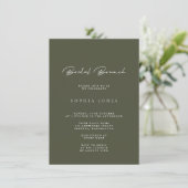 Gewoon Elegant minimalist Bridal Brunch Uitnodigin Kaart (Staand voorkant)