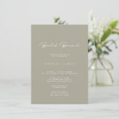 Gewoon Elegant minimalist Bridal Brunch Uitnodigin Kaart (Staand voorkant)