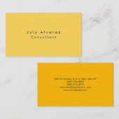 Gewoon Elegant minimalistisch gele linen Visitekaartje (Voorkant / Achterkant)
