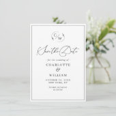 Gewoon Elegant minimalistische bruiloft foto Save The Date (Staand voorkant)