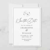 Gewoon Elegant minimalistische bruiloft foto Save The Date (Voorkant)