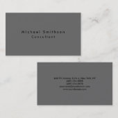 Gewoon Elegant Modern Dim Gray Professional Visitekaartje (Voorkant / Achterkant)