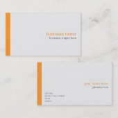 Gewoon Elegant modern, eenvoudig Oranje streep wit Visitekaartje (Voorkant / Achterkant)